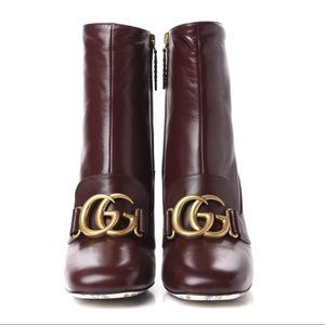 GUCCI Malaga Kid Double G Boots Vintage Bordeaux